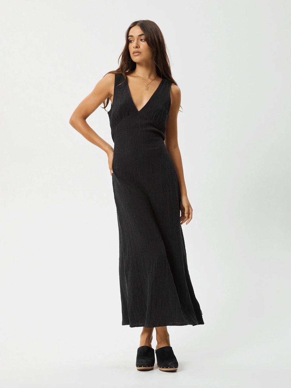 Afends hemp seersucker maxi dress